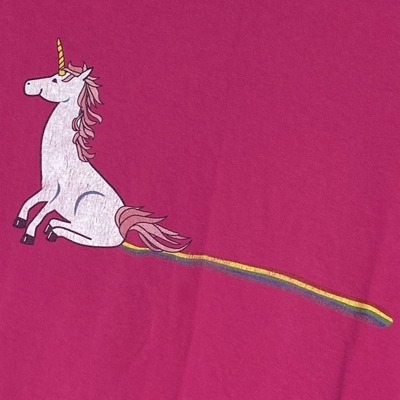 5/$25 Gildan Pink Rainbow Unicorn Skid Mark T Shirt L - Picture 7 of 14